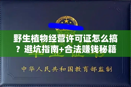 全国野生植物经营许可证怎么搞？避坑指南+合法赚钱秘籍