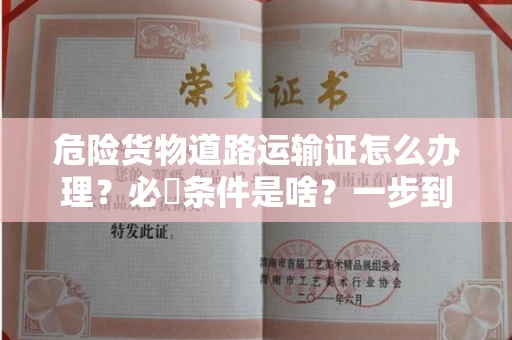 全国危险货物道路运输证怎么办理？必備条件是啥？一步到位看这篇