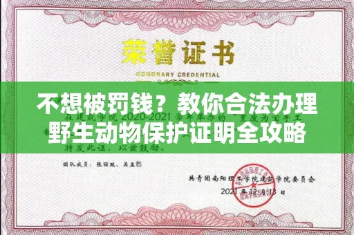 全国不想被罚钱？教你合法办理野生动物保护证明全攻略