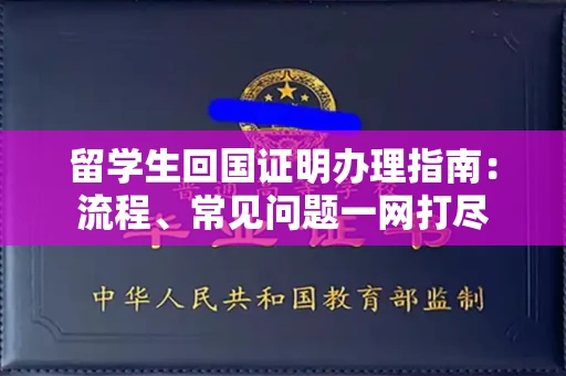 全国留学生回国证明办理指南：流程、常见问题一网打尽