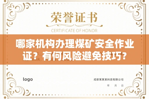 全国哪家机构办理煤矿安全作业证？有何风险避免技巧？